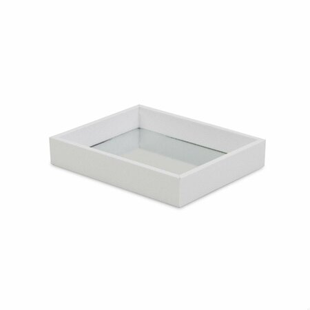 Homeroots White Shagreen Mirrored Tray 401788